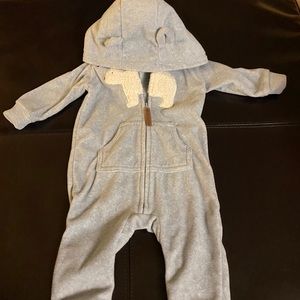 Carter’s hooded, fleece onesie